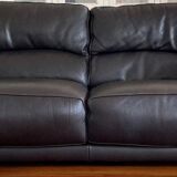Set 2 Rochebobois sofas "off shore" leather cat 04: 3-4 seats - 2 1/2 seats