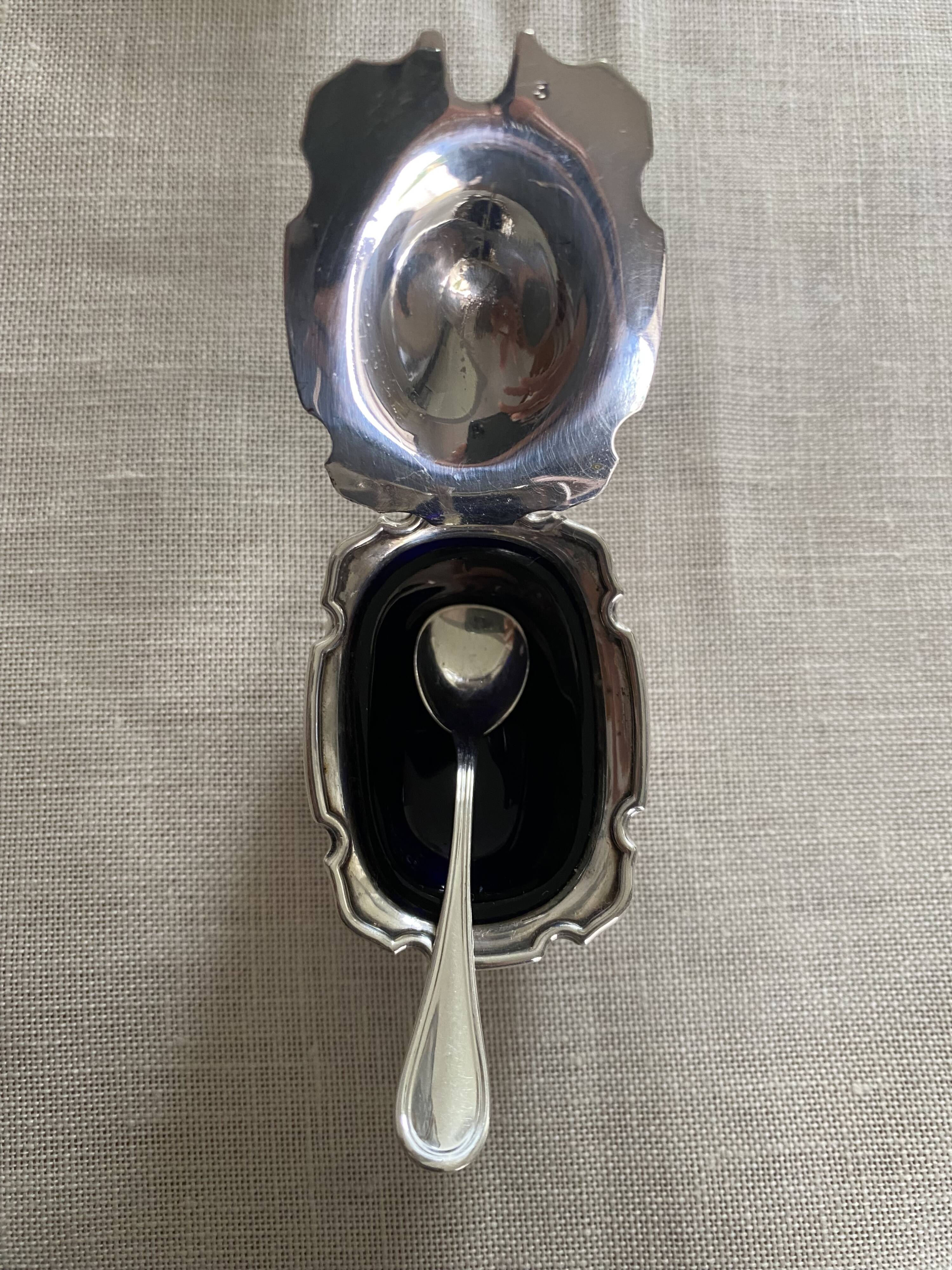 Vintage Mappin & Webb, élégante service à condiments  en métal argenté
