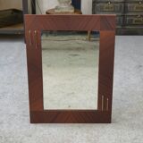 1950s modernist mahogany veneer mirror