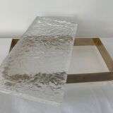 Set ashtray, table lighter and cigar box in altuglas and brass 1970