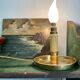 Candlestick lamp, fabric cable, flame bulb