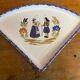 Set of 4 white ceramic crepe plates with vintage Quimper decor