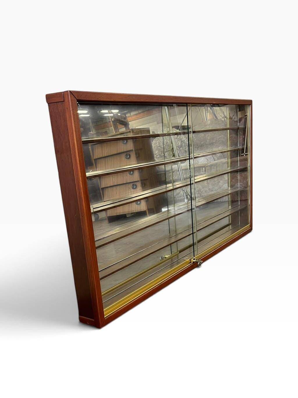 Vintage shallow wooden display shelf/wall support.