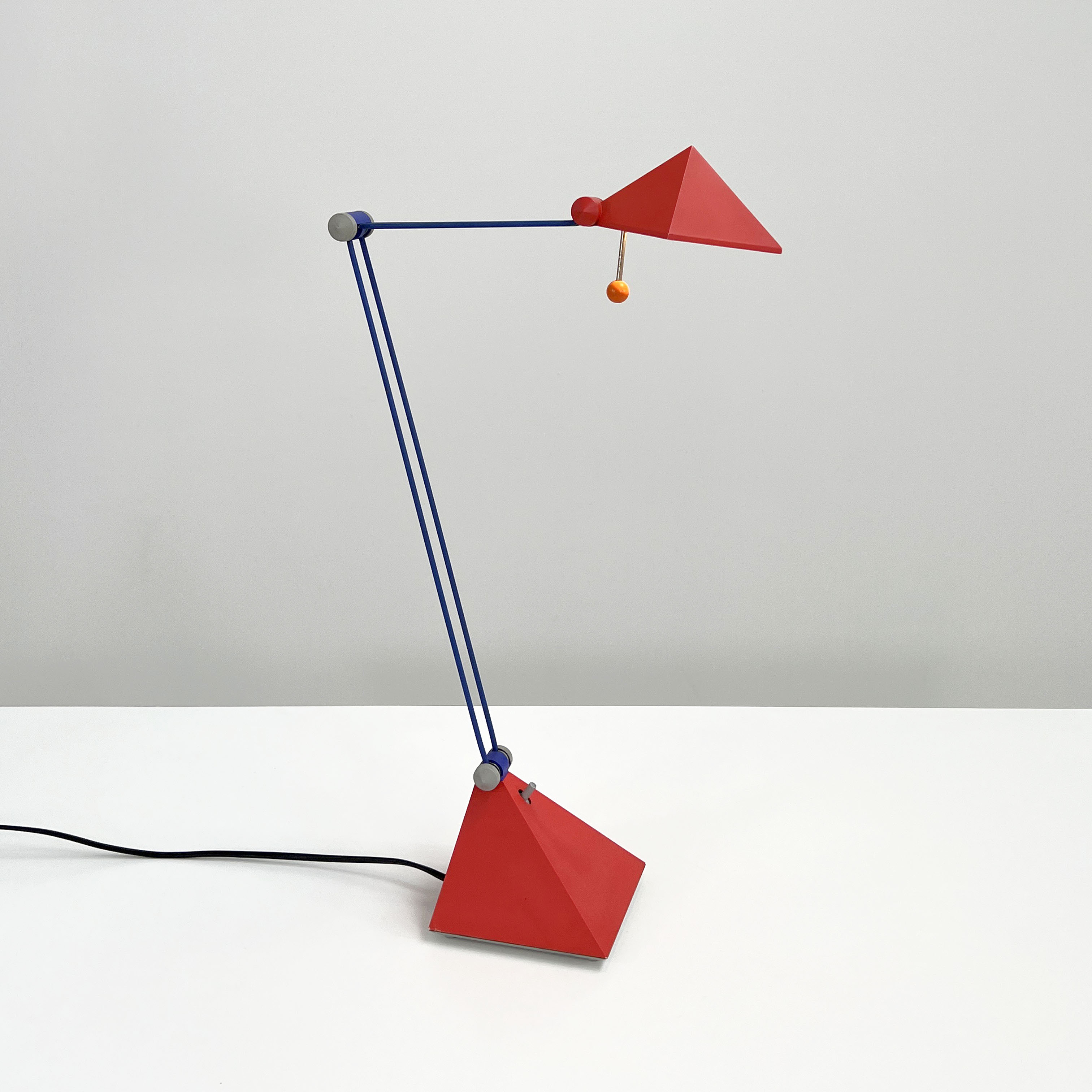 Red desk lamp by lungean & pellmann for brilliant leuchten germany, 1980