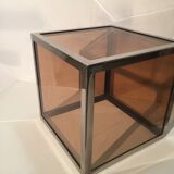 Pair of side tables in acrylic glass & chrome steel 1970