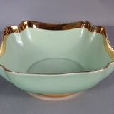 Antique Limoges green & gold porcelain dessert / cream service C593