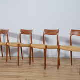 Mid-century dining chairs model 77 by Niels Otto Møller for J.L. Møllers, 1960s, Set of 4