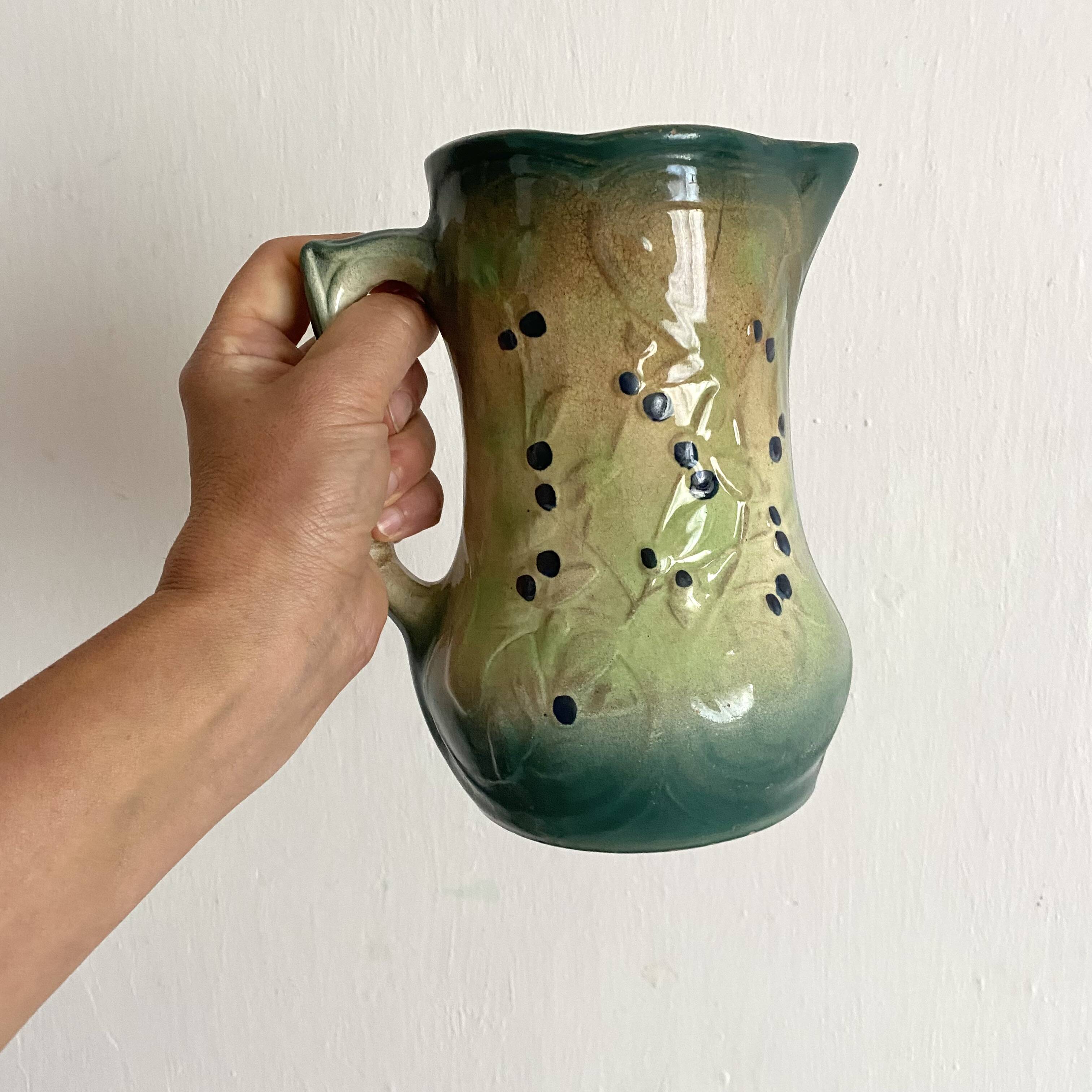 Castres earthenware slip pitcher, late 19th century