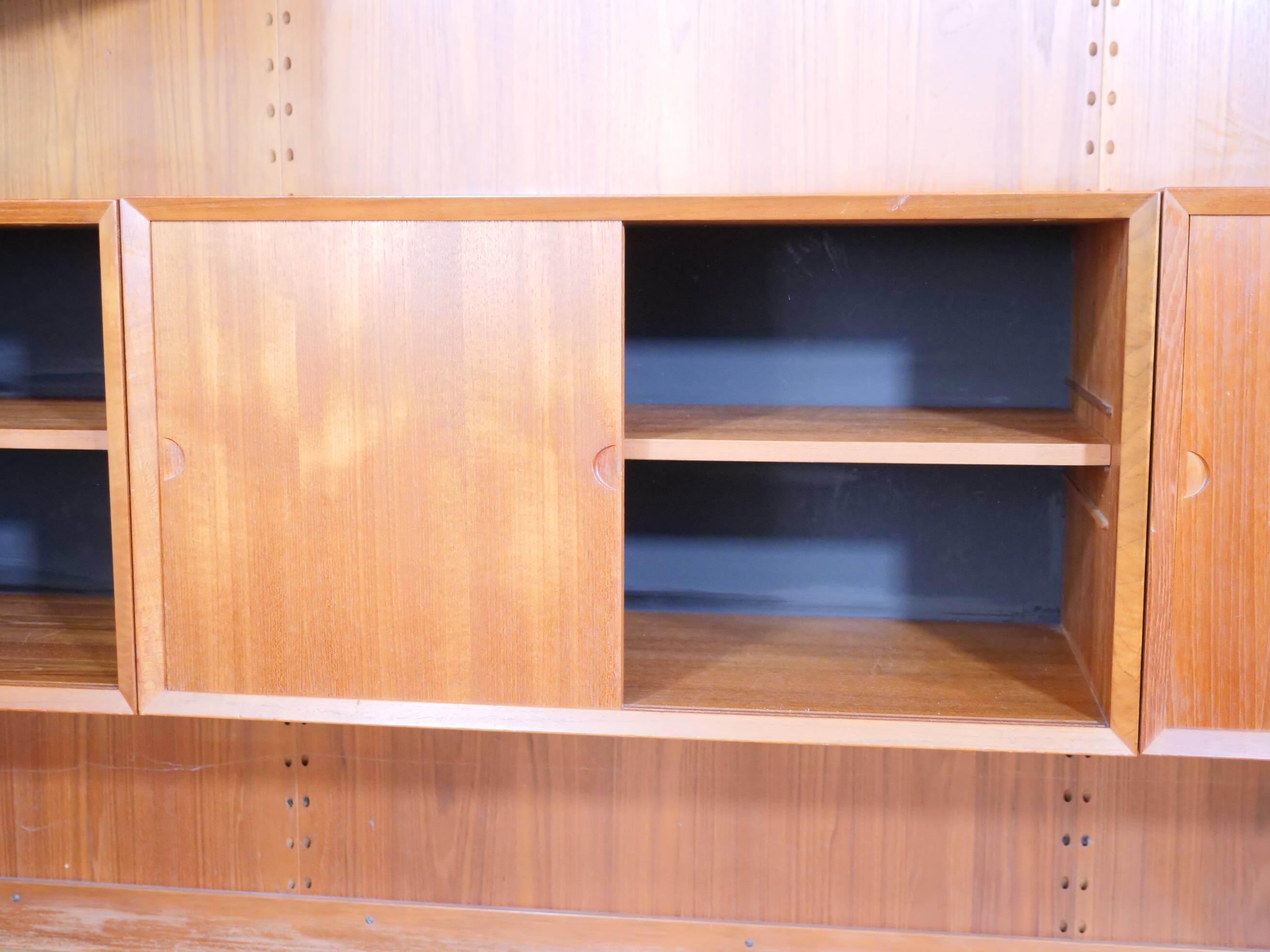 Modular teak shelving system by Poul Cadovius for Cado, 23 Set, 1960s