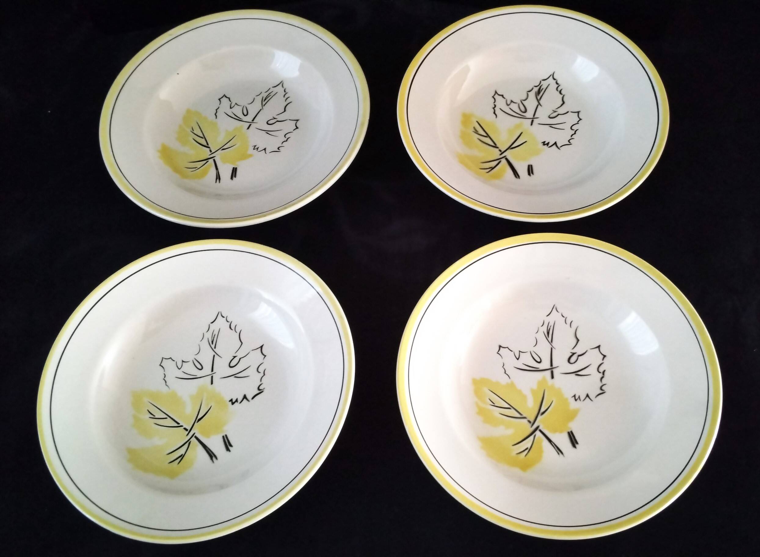 4 deep plates from Badonviller earthenware FB