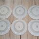 6 assiettes à dessert en céramique frangée blanche et rose