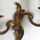 Elegant Vintage French Bronze Double Wall Sconces with Acanthus Leaf Detail