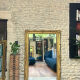 Antique Empire period mirror 165.5cm gilded with gold leaf