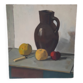 Nature morte cruche et fruits d'après Oscar Verpoorten