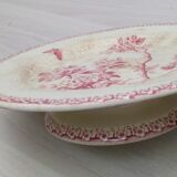 Cake dish on foot in iron earth of Gien model Pink hawthorn