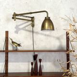 Vintage brass articulated wall lamp Scandinavian style
