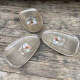 Set of 3  serving dishes-Faiencerie MBFA Pornic-Model Butterfly-70s