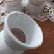 Old white porcelain diabolo egg cups Paris
