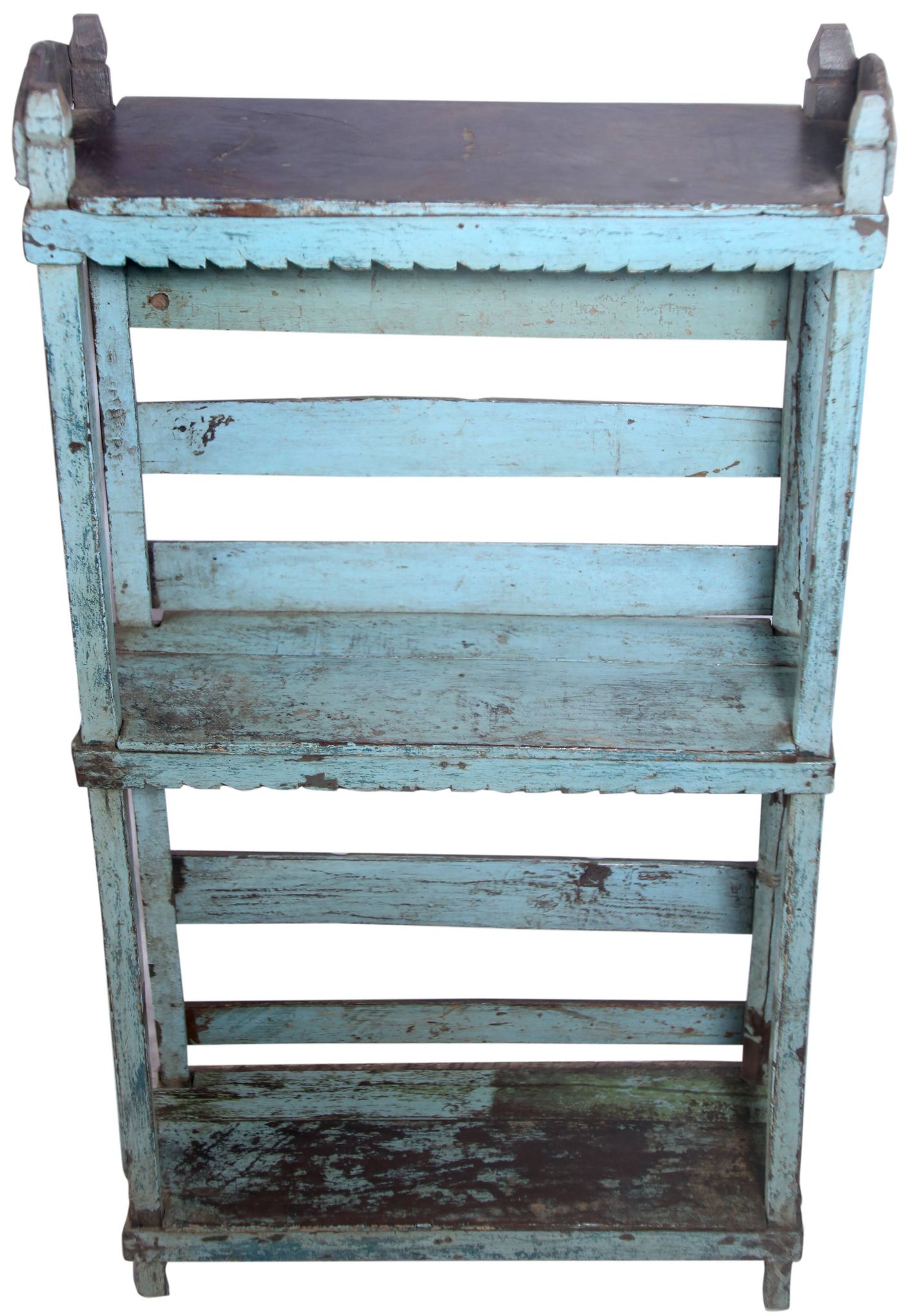 Freestanding or wall-mounted shelf in old Burmese teak