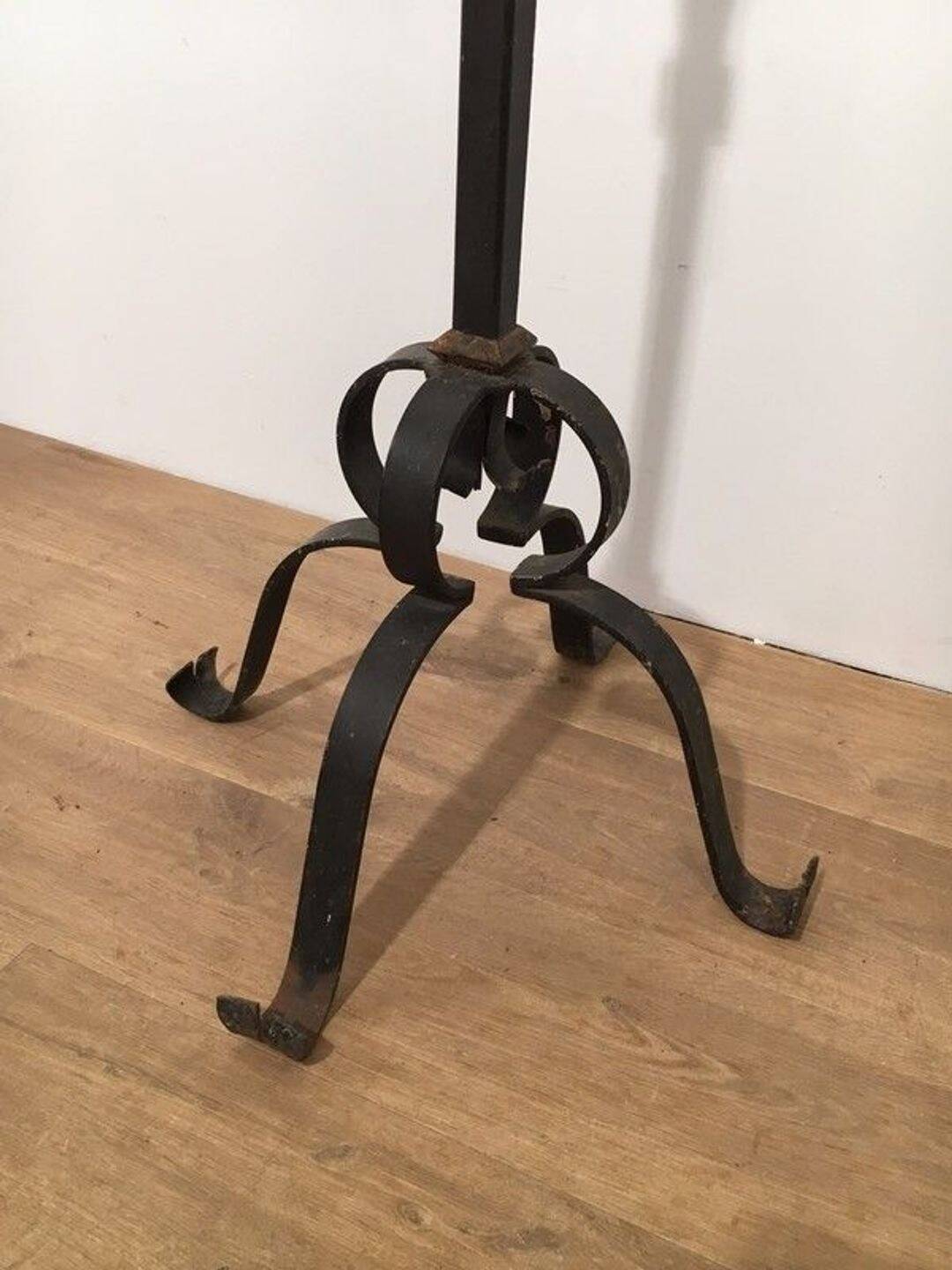 Seven-Arm Wrought Iron Floor Lamp, Art Deco, French Work,