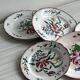 5 plates with colorful Sarreguemines floral designs.