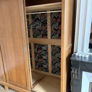 Large vintage Scandinavian wardrobe with 3 sliding doors.
