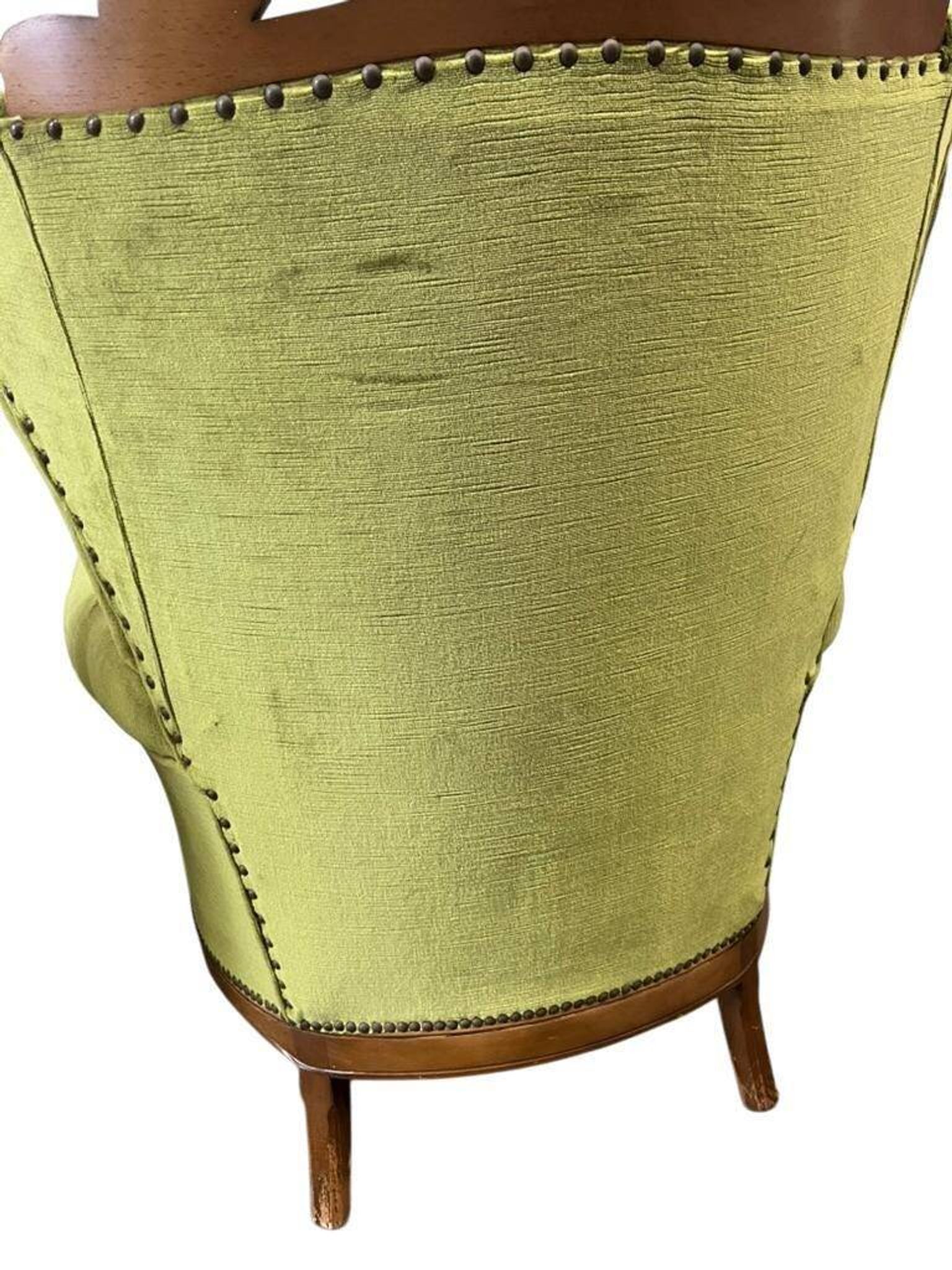 set of 2 vintage green baroque armchairs / armchairs / club chairs