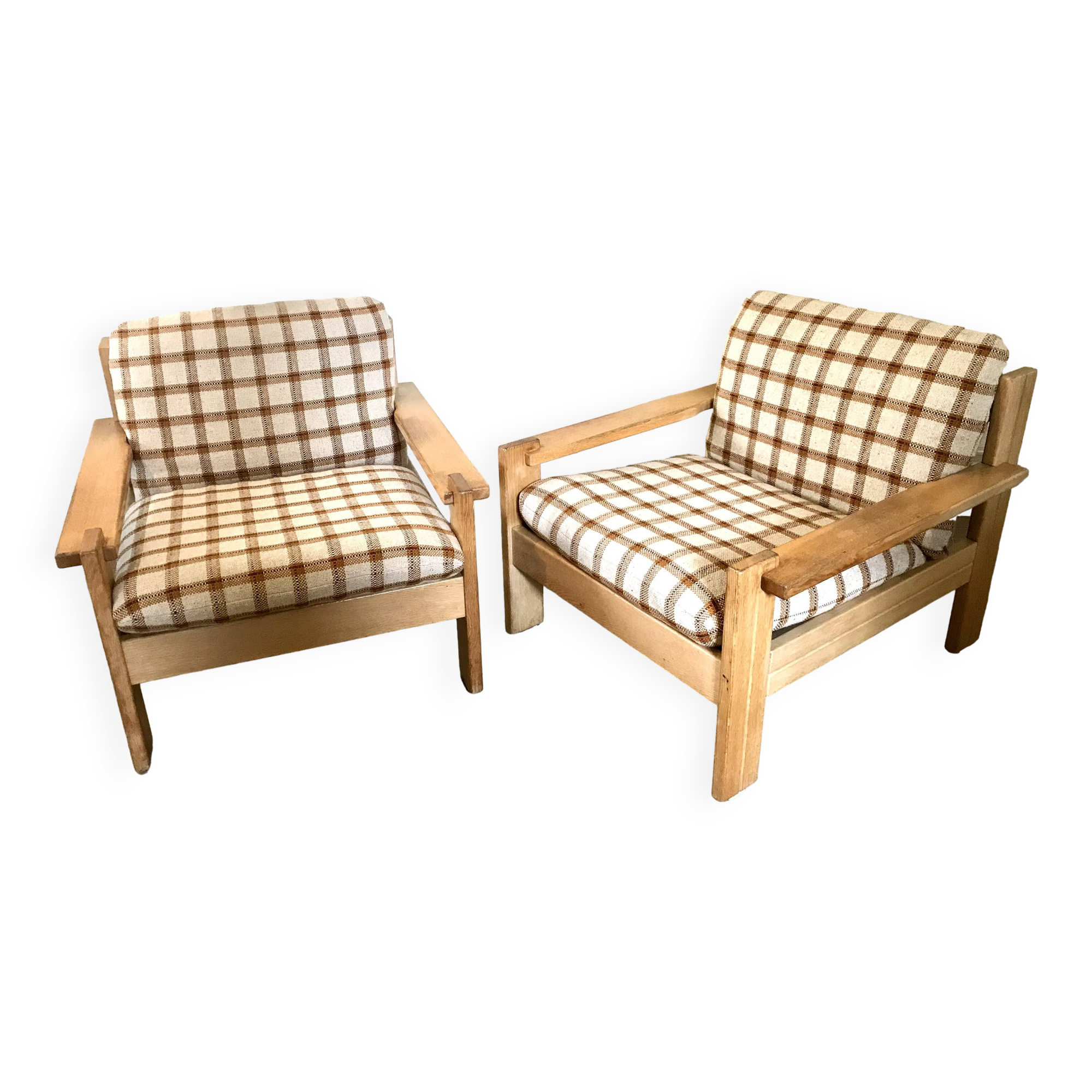 Pair of brutalist armchairs circa 1980's