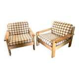 Pair of brutalist armchairs circa 1980's