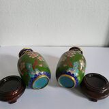 Miniature cloisonné enamel vases