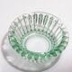 Green crystal glass bowl ashtray, mid-century, Italy, 1970s.