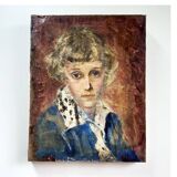 30's painting "The dreamy little girl"