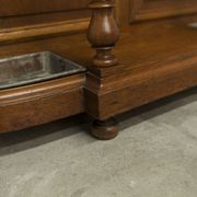Napoleon III style walnut wardrobe, late 19th century, 3 mirrors, marble top, 8 coat hooks