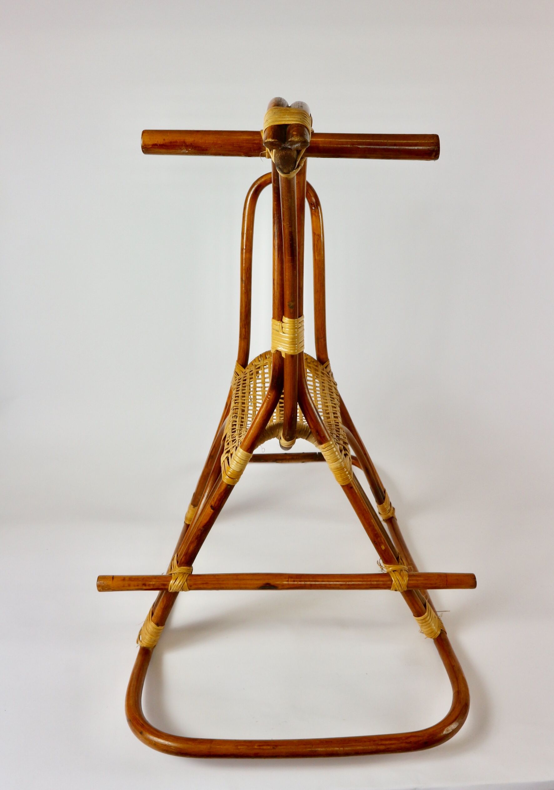 Rattan rocking horse, vintage