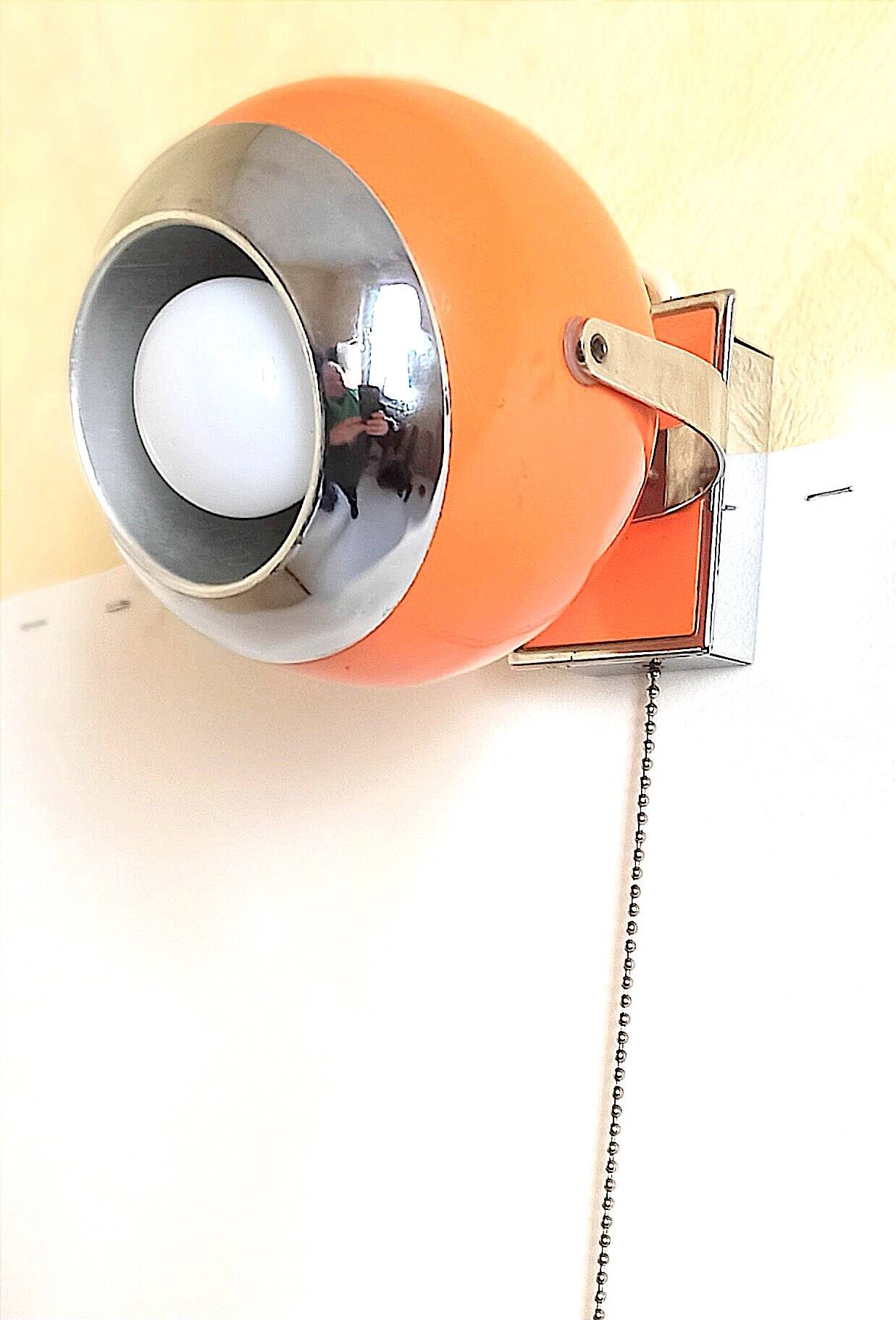 Eye ball wall lamp Space Age orange 60s