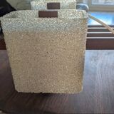 Vintage Scandinavian teak and perspex pendant light