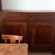 Antique high buffet in solid wood from the late 19th to early 20th century.