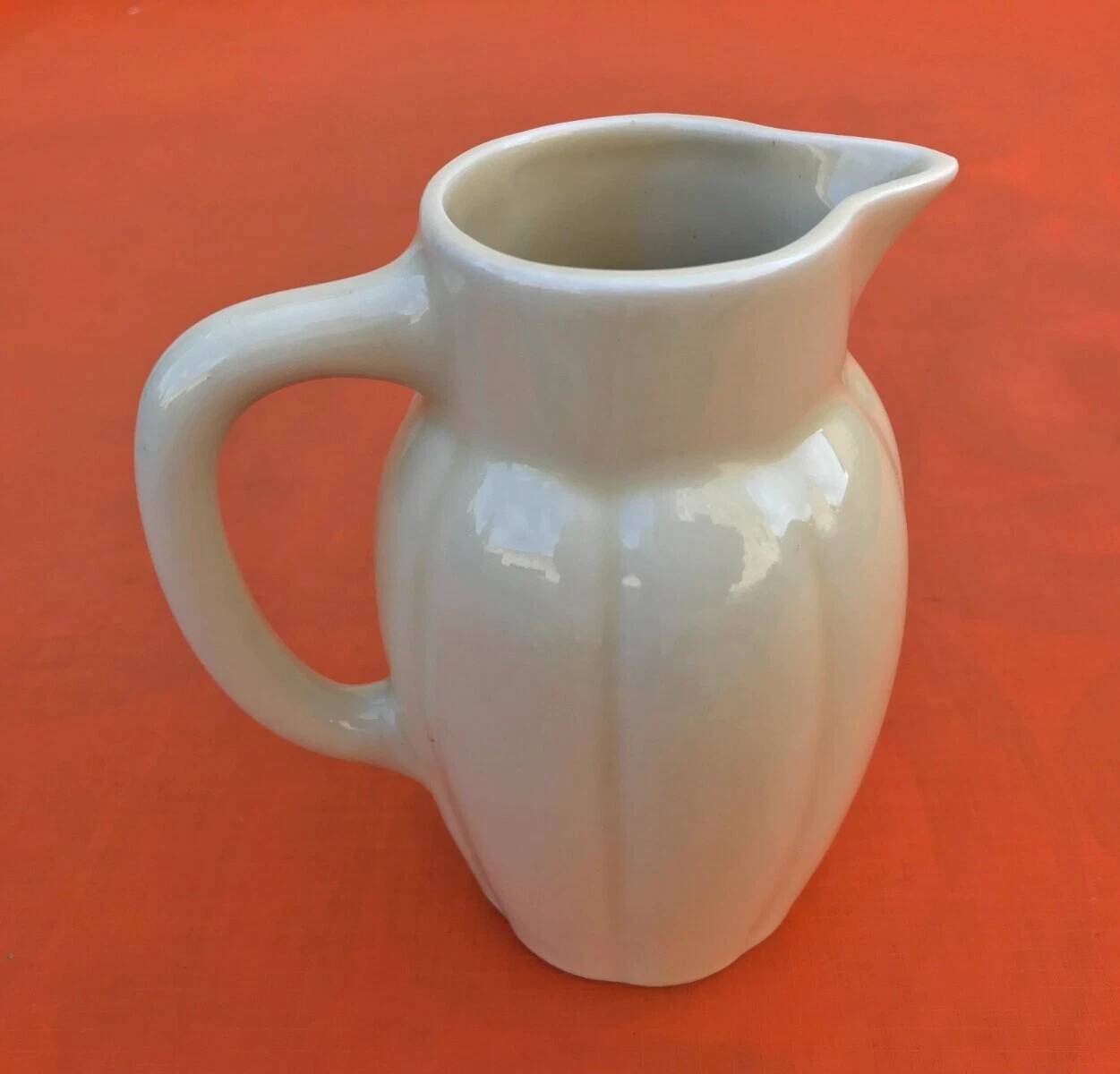 Art Deco Gadrooned Ceramic Pitcher