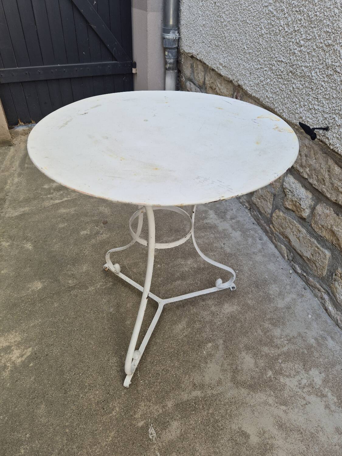 19th century wrought iron garden bistro pedestal table