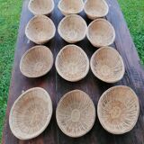 Set of 12 wicker restaurant bread baskets