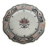 Large Rouen dish, 19th century, floral decoration