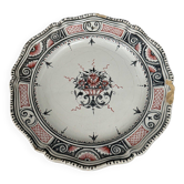 Large Rouen dish, 19th century, floral decoration