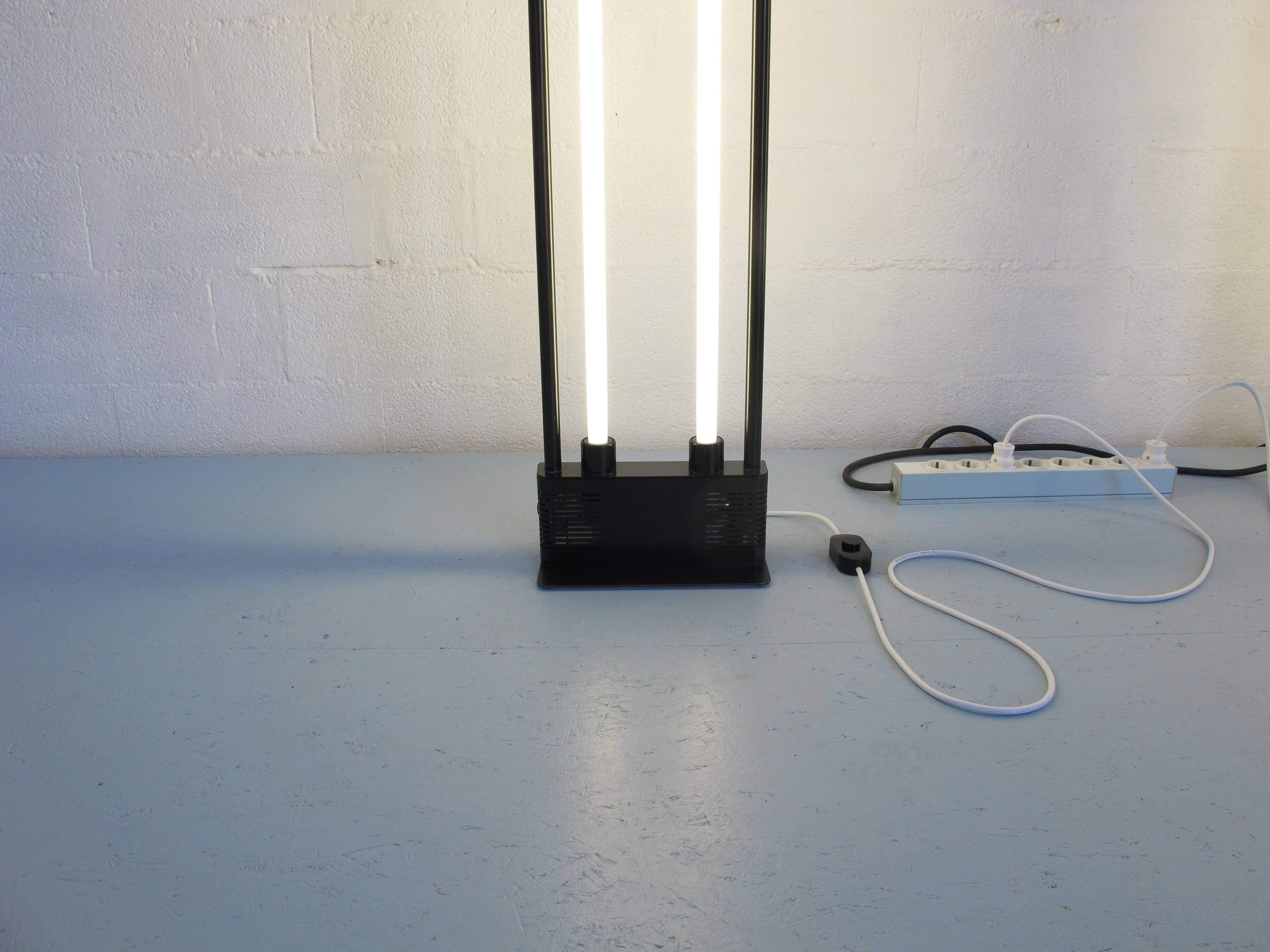 Pair of Duetto neon floor lamps, Zerbetto Italia, 1980s