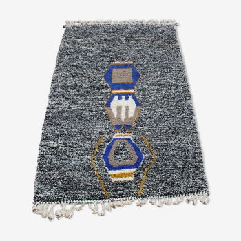 Berber carpet chiné black and white 197x303cm