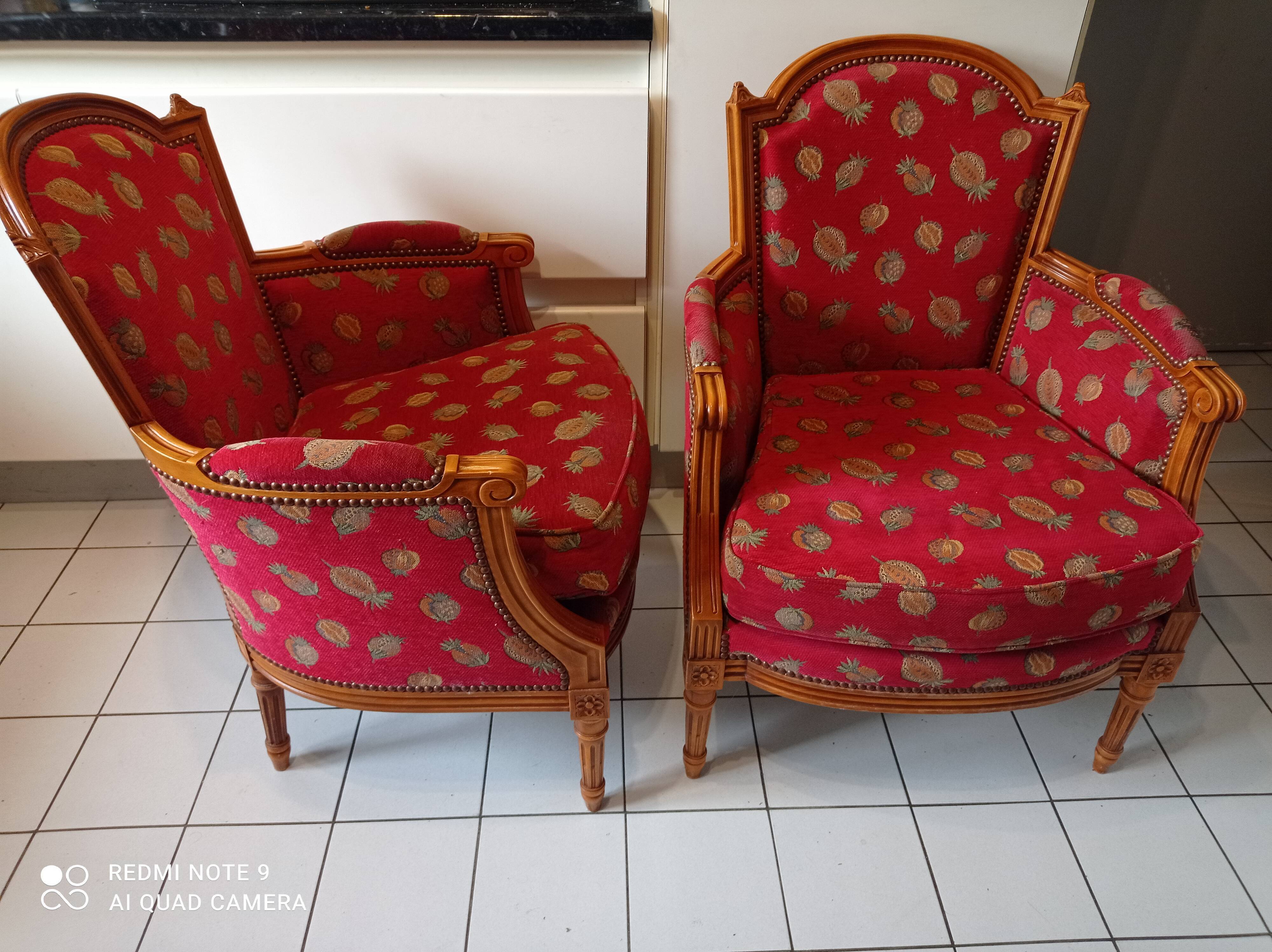 pair of shepherdess armchairs