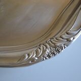 Flat basket cup in silver metal