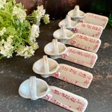 Set of 6 vintage porcelain knife holders
