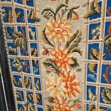 19th century black painted wooden folding screen