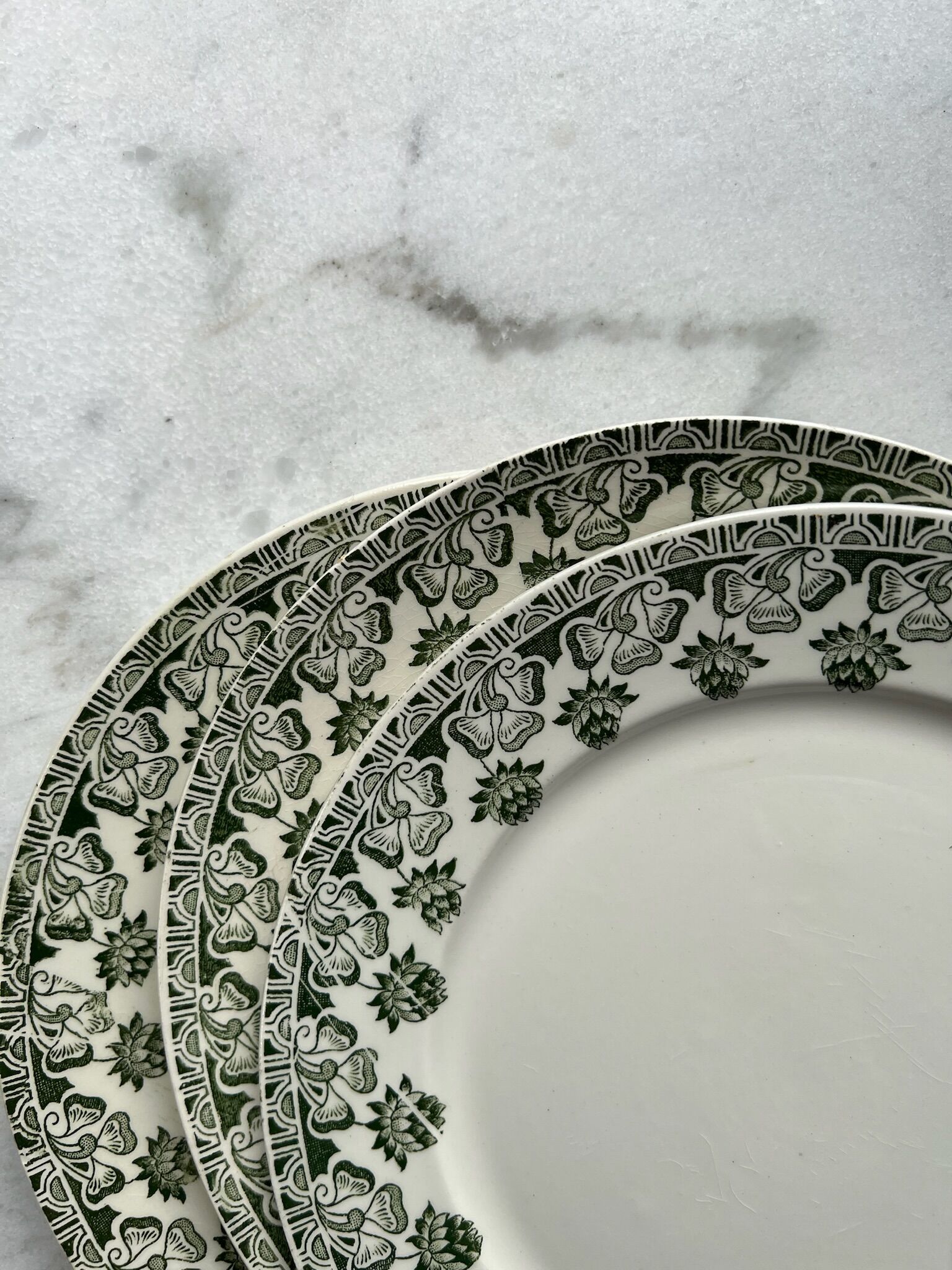 Set of 10 plates Terre de Fer, Model Clover - Badonviller