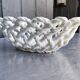 Vintage woven ceramic fruit bowl